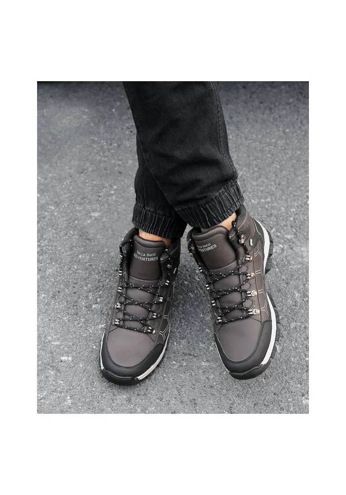 Bacca Bucci Grey Wild Track Waterproof Ankle Boots for Hiking for Men | Best Price UAE